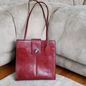 Pelle Studio Genuine Red Leather Structured Purse